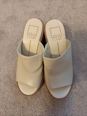 Dolce Vita Ivory Leather Open-Toe Emery Heel NWOB